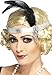 Smiffy's Women's Satin Charleston Headband with Feather and Jewel