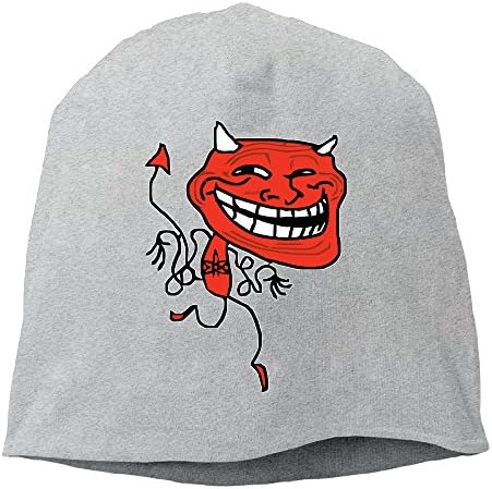 Troll Devil Evil Smail Face Man's Skull Cap Stretch Fleece Printed Classic Watch Cap