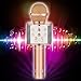 Calie Bluetooth Wireless Karaoke Microphone,Portable Bluetooth Speaker Player,Selfie Function for Apple iPhone Android Smartphone-Rose Gold