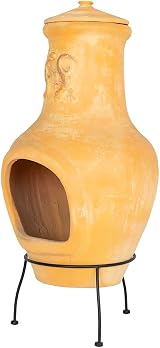 Charles Bentley Large Terracotta Chiminea Patio Heater Wood Burning Rustic view 5