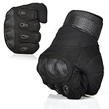 Ventilate Wear-resistant Tactical Gloves Hard Knuckle and Foam Protection for Shooting Airsoft Hunting Cycling Motorcycle Gloves Men's Outdoor Half finger Full finger Gloves Black M/L/XL