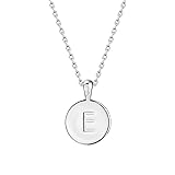 PAVOI 14K White Gold Plated Letter Necklace for