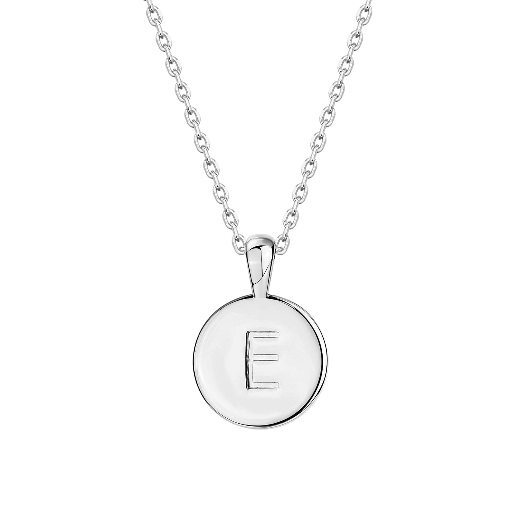 PAVOI 14K White Gold Plated Letter Necklace for