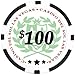 DA VINCI 50 Black Casino Del Sol 11.5 Gram Poker Chips with 100 Dollar Denomination