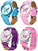 4 Pieces Watches for Teenager, Cute Cartoon Teenager Wrist Watch 3D Silicone Band Time Teacher Gifts