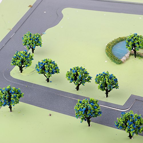 Unbekannt 10 STK. 1/200 Modell Baum für Landschaft Modellbau Modelleisenbahn - Blau Grün – Bild 8