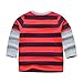 Little Boys Long Sleeve T-Shirt Kids Cotton Tops Toddler Tees Christmas Stripe Tees (3-4Years, Red)