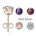 Anni Coco 4 Pairs Rose Gold Plated Stainless Steel Needle Round CZ Stud Earrings Set for Women,8MM