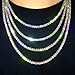 Harlembling Real Solid 925 Silver Men's Tennis Chain - 14k Gold Plated Or Natural Silver - 16-30