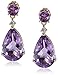 Amazon Essentials 10k Yellow Gold Amethyst and Diamond Drop Earrings (.02 cttw, I-J Color, 12-13 Clarity), (previously Amazon Collection)
