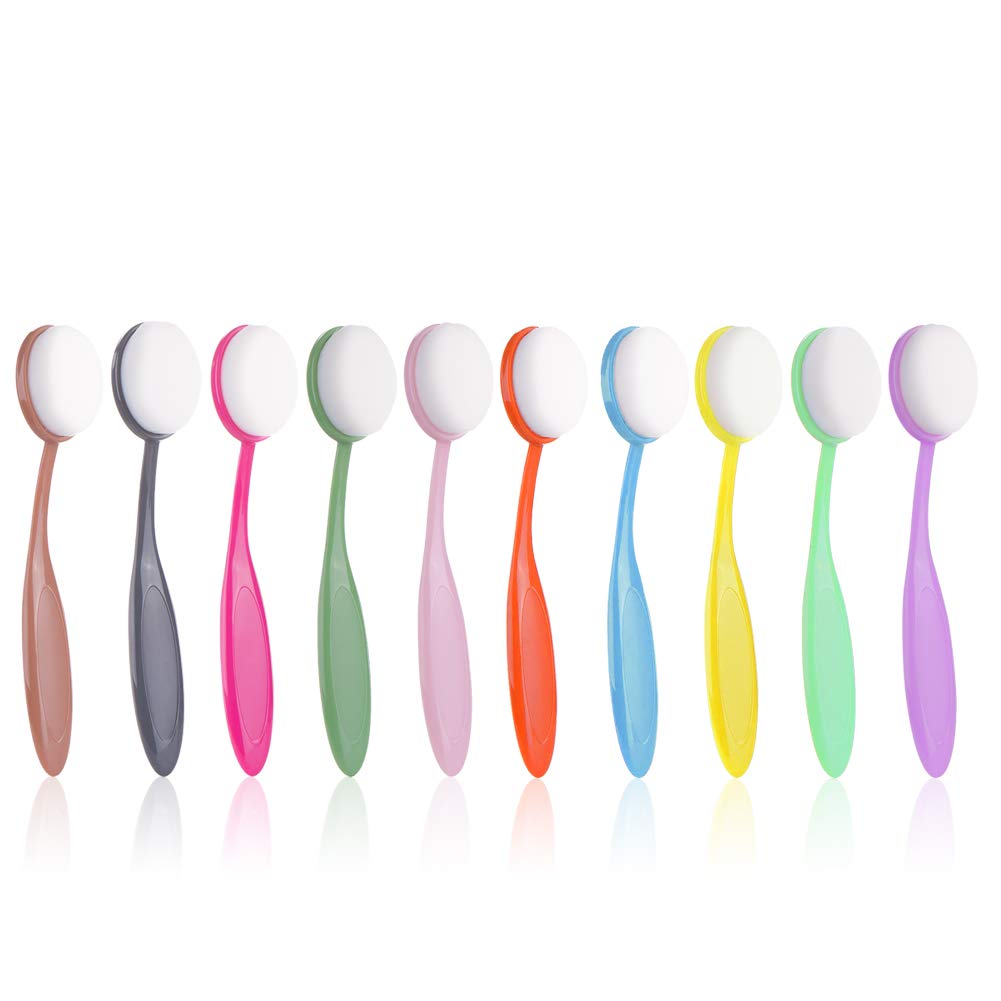 Craft Ink Blending Brushes,Ink Blending Tools 10 Colorful Pack Set Broad Application Assortment Crafter Color Coded Handles （Brush Head Diameter 1.14 inch）