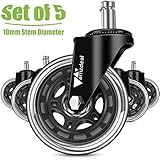 amzdeal Office Chair Caster Wheels (Set of 5) 10mm/3