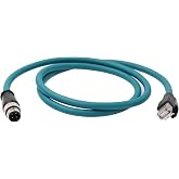 HangTon M12 Ethernet Network Cable for Datalogic Matrix 450, Keyence IV SR2000 Barcode Scanner Reader Encoder Vision Sensor, 4 Pin D-Code RJ45 EtherCAT 6m