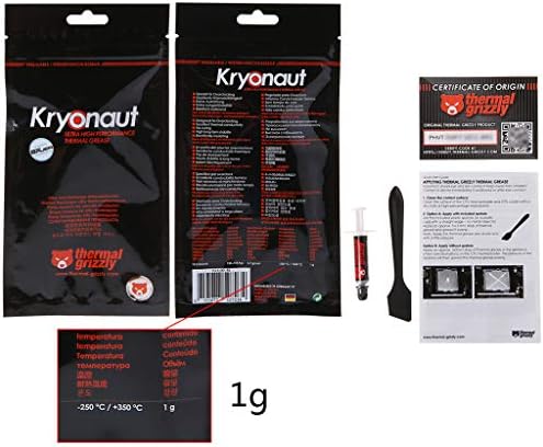 Thermal Grizzly Kryonaut CPU Processor Heatsink Fan Thermal Compound Cooling Thermal Grease/Cooler Paste 12.5 W/mk (5.5g)