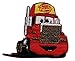 MACK Super-Liner Superliner Truck carrying Lightning McQueen red race car in Cars Pixar Disney Movie Embroidered Iron On / Sew On Patch