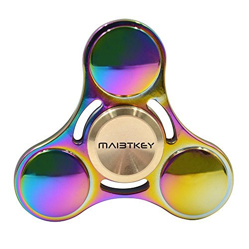 Rainbow Hand Fidget Spinner, Maibtkey Rainbow Colors Titanium Alloy EDC Hand Fidget Spinner High Speed Focus Toy Gift