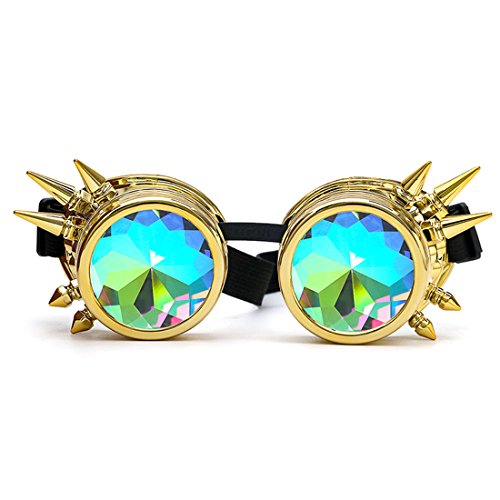 Careonline Vintage STEAMPUNK GOGGLES&Glasses Bling Lens Rustic Goth COSPLAY PARTY Rivets