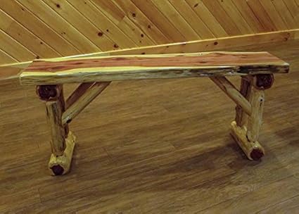 Amazon Com Red Cedar Log Dining Hall Bench 2 Foot Long Amish