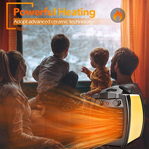Portable Ceramic Heater Safe Space Heater, 1500W Electric Space Heater, Fan Heater, Fast