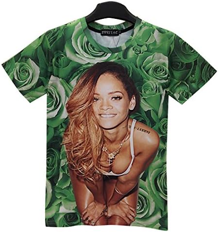 Unisex Smile Floral Rihanna Shirt Clothing Women Men Size L