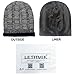 LETHMIK Unique Ribbed Knit Beanie Warm Thick Fleece Lined Hat Mens Winter Skull Cap Grey