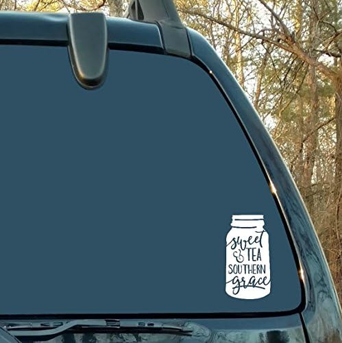 Car Decals Sweet Tea and Southern Grace Decal, Mason Jar, Ball Jar, Southern, Laptop Sticker, Woman Gift, Girl, Vinyl