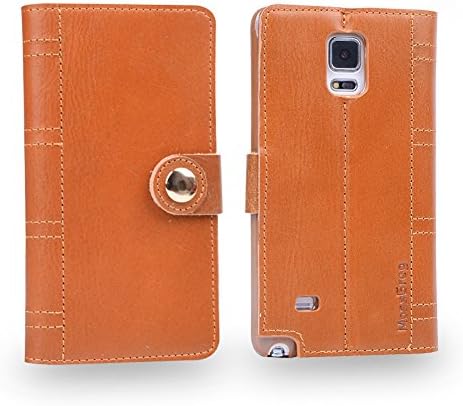 Note4 Leather Case ,Mossgreg 5 in 1 Genuine Handmade Leather Case for Samsung Galaxy Note4 N910 (Note4LightBrown)