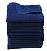 GOLD TEXTILES Navy Blue Salon Hand Towels Bulk (12 Pack,16x27 Inches) 100% Cotton, Quick Dry Easy Care - Non-Bleach Proof - Fade, Shrink Proof - Multipurpose & Durable Bath Hand Towels