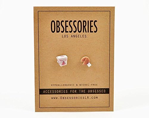 Handmade Chinese Food & Fortune Cookie Stud Earrings