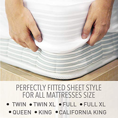 FeelAtHome Hypoallergenic Fitted Mattress Pad Topper - Premium Anti-Dust Mite, Anti-Allergen Soft Luxurious Pillowtop Mattress Topper Protection Cover (Queen) - Thumbnail 2