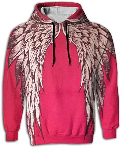 Angel Wings MEN'S Jogger Hoodie Sweat Shirt Pocket In Front Hip Hop Youth Fashion Sweater For Hooded Sportswear With Hat