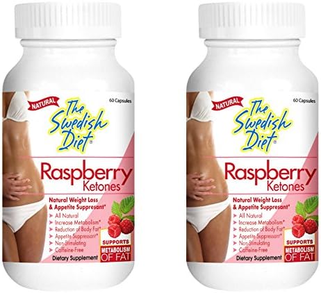 The Swedish Diet, Raspberry Ketones Powerful Weight Loss Supports Metabolism of Fat and Appetite Suppressant with Great Antioxidants 2 Pack with Capsbottle 250 mg Pure Ketones, 6 Ounce