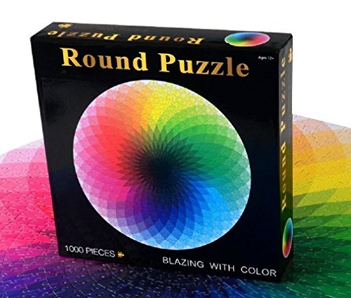 1000 pcs round jigsaw puzzles rainbow palette intellectual game f…
