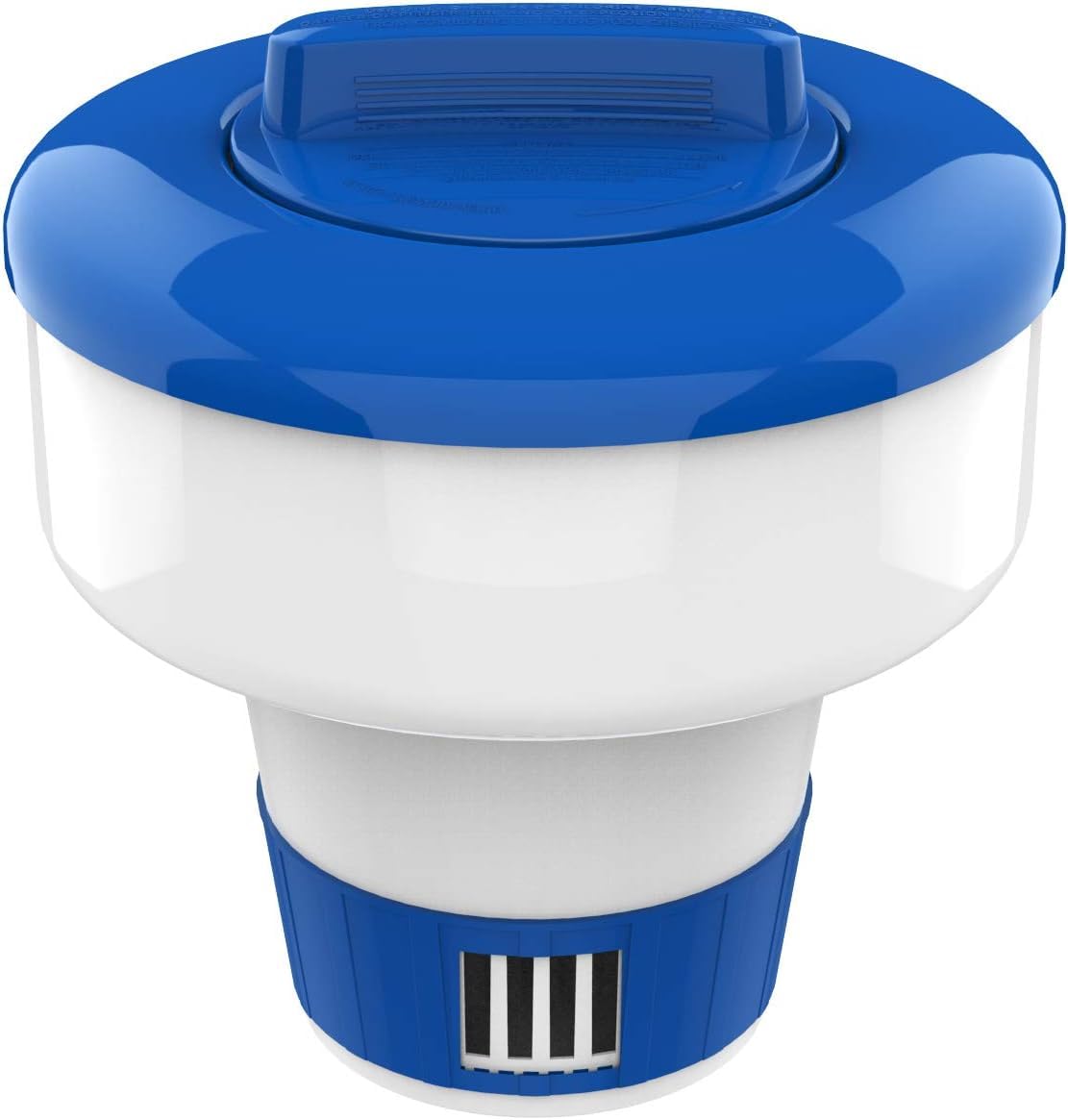 Housolution Floating Chlorine Dispenser, 7-inch Floater Fits 3 inch Chlorine Tablets, Adjustable Release Flow Tablets Floater for Indoor & Outdoor Swimming Pool SPA Hot Tub - Blue & White