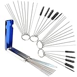 Wode Shop Carburetors Carbon Dirt Jet Remove Cleaner Tool, 13 Cleaning Wires Set + 20 Cleaning Needles + 10 Nylon Brushes Tool Kit for Motorcycle ATV Moped Welder Carb