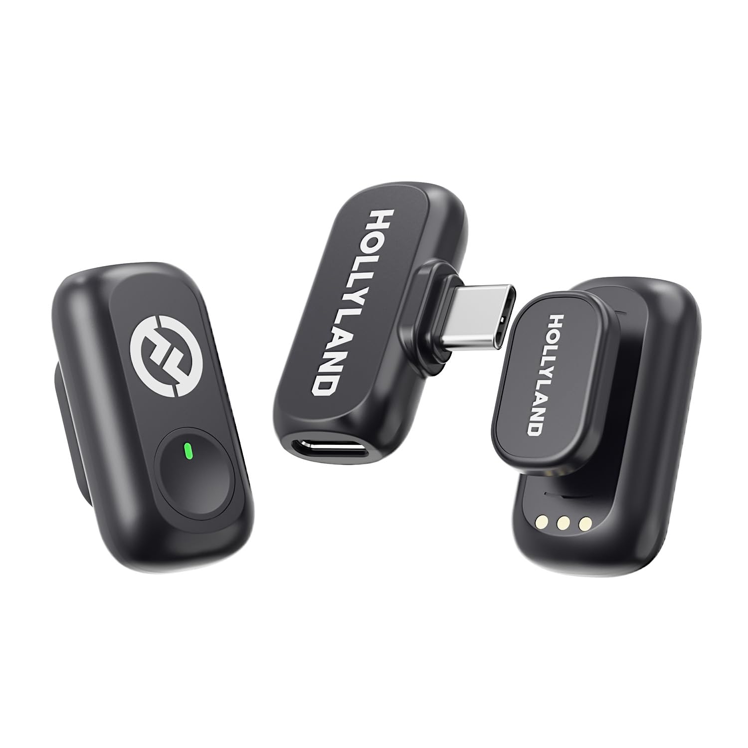 Hollyland Lark A1 Mini Duo Wireless Lavalier Mikrofon für iPhone 15/16/17 & Android,Kabellos Mini Microphone mit EQ&Hall, 6-stufiger Gain-Regelung für die YouTube Podcast Video und Vlog-Erstellung.