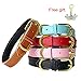 PET ARTIST Pink Classic Soft Padded Leather Dog Collar for Medium Dogs