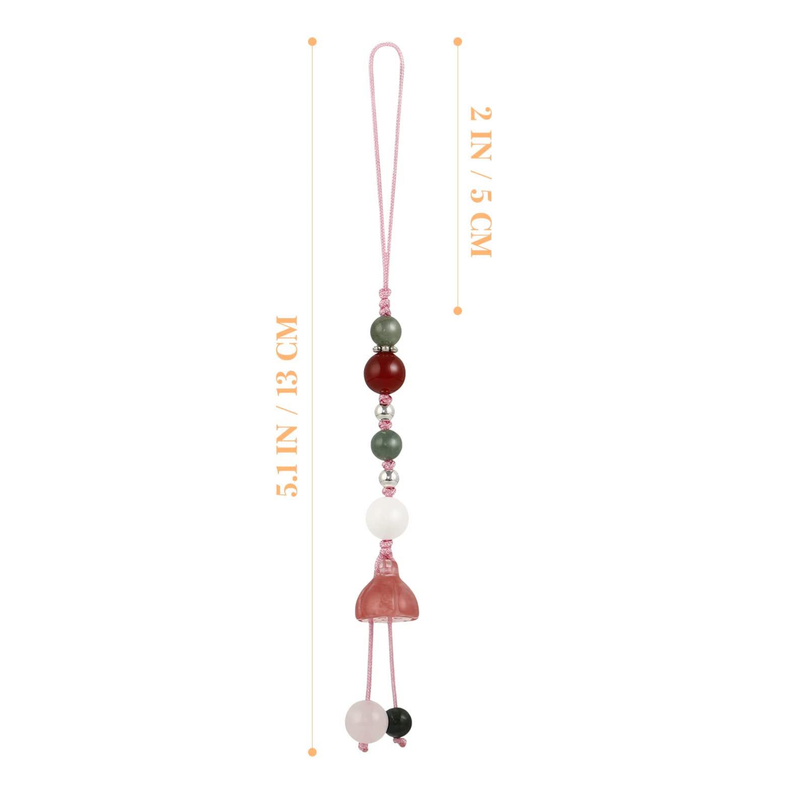 Phone Charm - Jade Lotus Phone Charm Strap Agate Mobile Phone Pendant Decorative Cell Phone Charm Accessories for Phone Keychain Car Key Bag