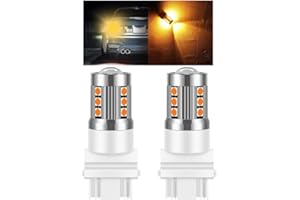 Mandark 3157 T25 LED Car Turn Signal Bulbs, 2PCS Super Bright Automotive Front Rear Blinker Light, Brighter Vehicle Marker Parking Lighting Accessories, Universal for SUV Sedan Truck (Yellow)