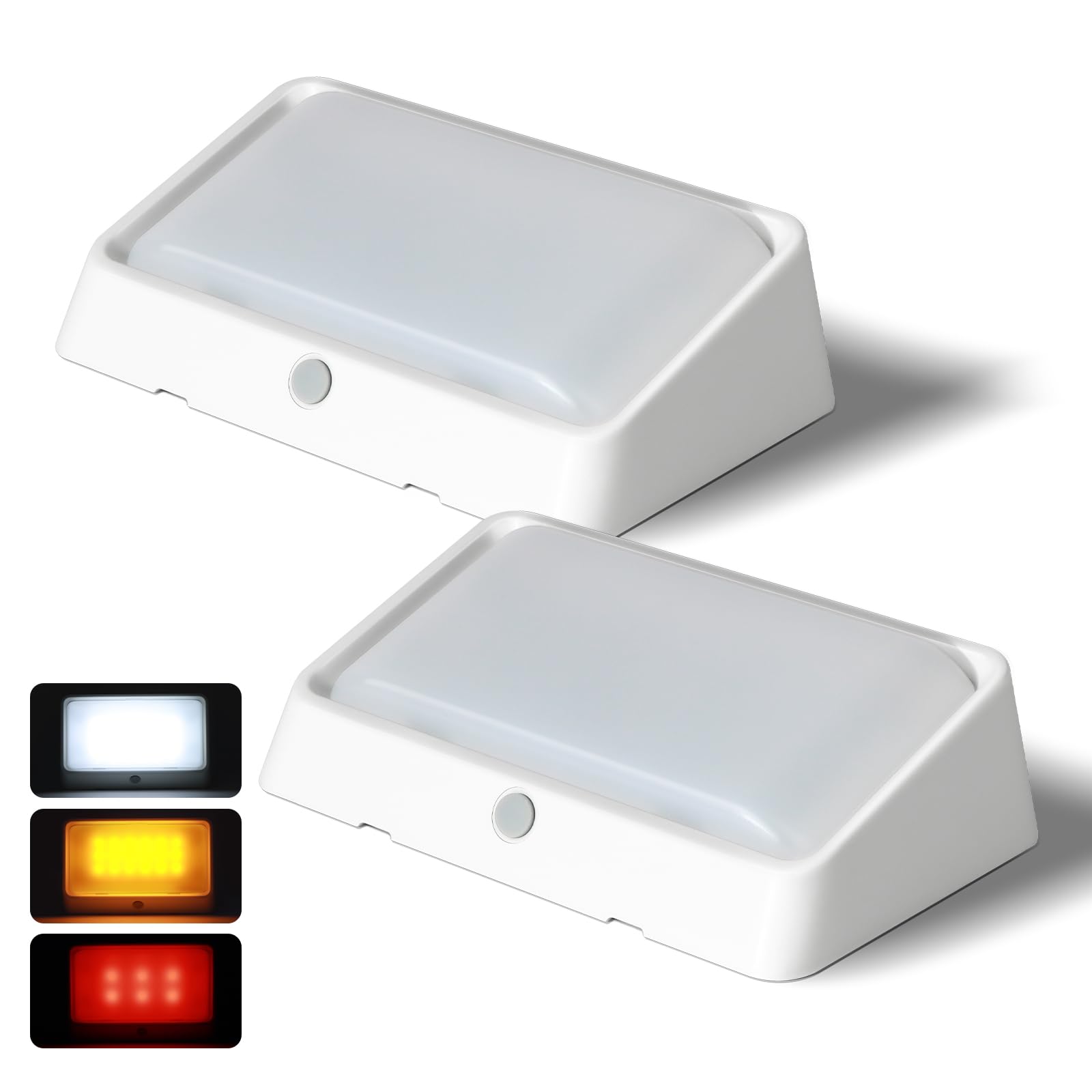 acegoo 12V RV Exterior Porch Utility Light with Switch, Campervan Awning Light with 3 Lighting Modes (1800K, 6500K, Red), 410LM Waterproof IP65 Ideal for Motorhome Boat Cabin Truck Caravan (2 Pack)