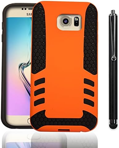 Galaxy S6 Edge Case Rocket Case [With Stylus Pen] Slim Hybrid Cover for Cell Phone Samsung Galaxy S6 Edge 2015 Edition - (Orange)