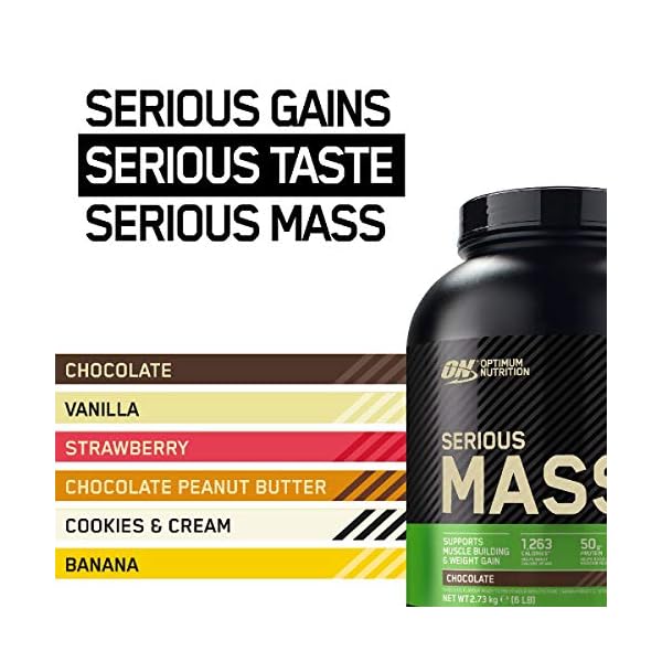 Optimum Nutrition Serious Mass Protein Powder High Calorie Mass Gainer with Vitamins, Creatine Monohydrate and Glutamine…