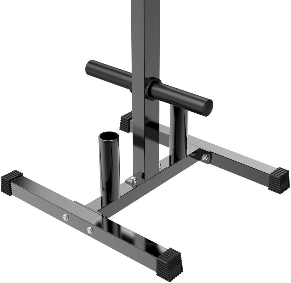 Topeakmart Tree Olympic Plate Rack Weight Bumper Plate Holder with 2 Bar Holders Black : Sports & Outdoors