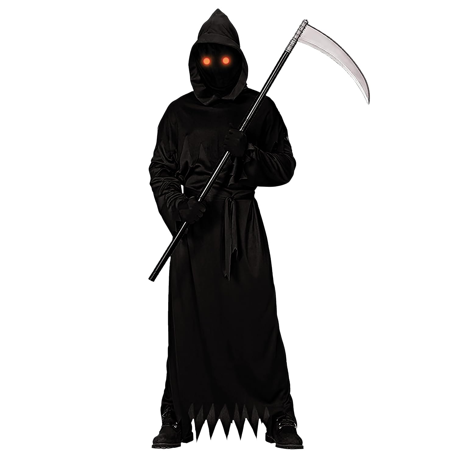 Grim Reaper Disguise for Adult | Includes 1 Full Hood, 1 Dress, 1 Faux , Glowing Goggles, Gloves | Wearable Halloween Costume | Horror Movie Cosplay | OriginalCup