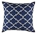 TreeWool, (Pack of 2) Trellis Accent Throw Pillow Covers in Cotton Canvas (18 x 18 Inches; Navy & Grey)