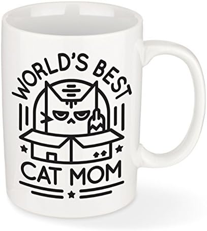 World's Best Cat Mom Mug - Cat Lover Gifts - Funny Cats and Grumpy Cat Gifts (Black Cat Mom)