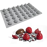 mostsom 35-Cavity 3D Raspberry Silicone Mold for Fondant Chocolate Candy Gum Paste Polymer Clay Resin Kitchen Baking Sugar Craft Cake Cupcake Decorating Tools (Raspberry D)