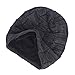 Janey&Rubbins Winter Thick Knit Fur Lined Dip Dye Stocking Beanie Hat Baggy Ski Skull Cap (Black)