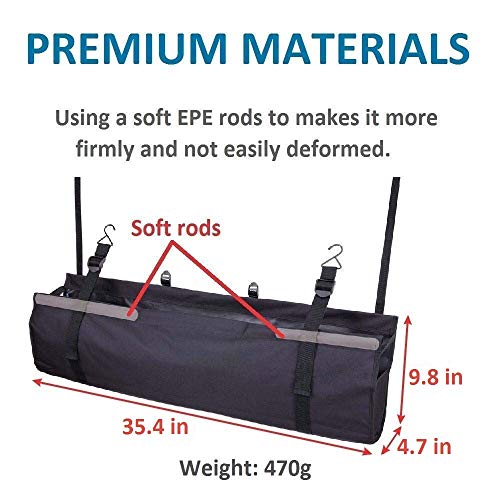 KINGBERWI Car Trunk Organizer Backseat Storage Foldable Cargo Hanging Bag, Black