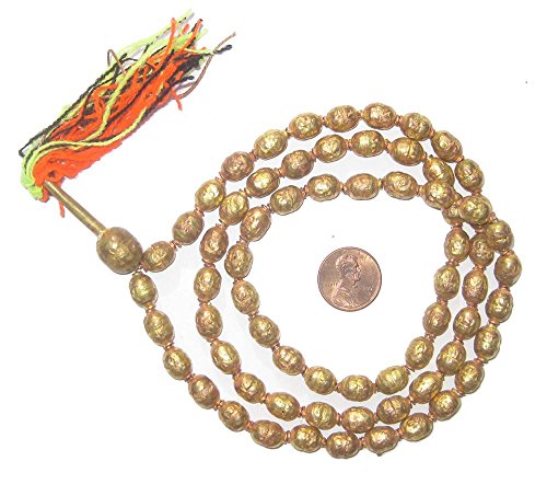 Ethiopian Prayer Beads - Full Strand of African Brass Meditation Healing Rosary Beads - The Bead Chest